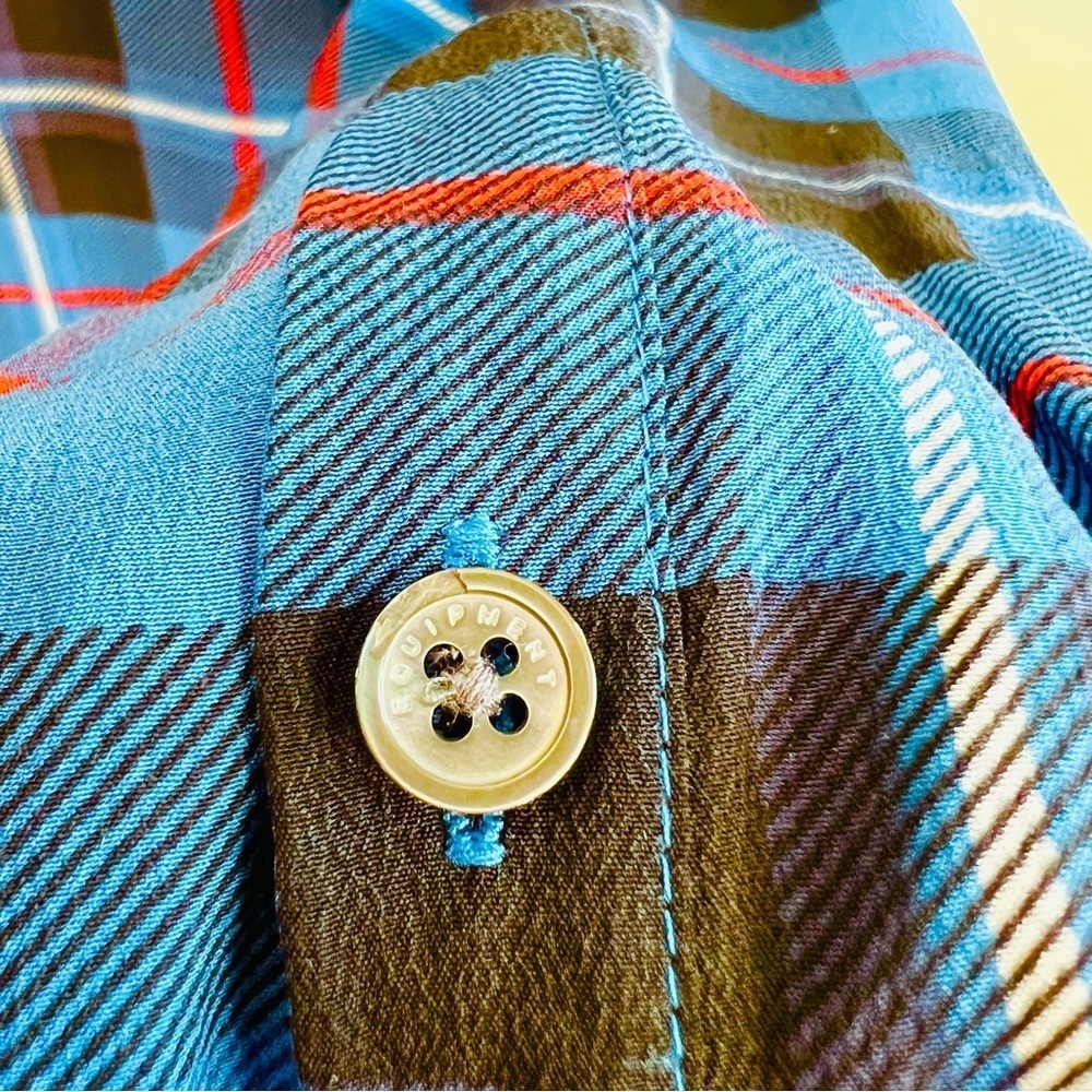 Equipment Silk Plaid Shirt Dress - Picture 6 of 7